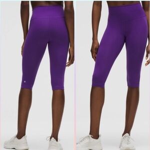 NWT Lululemon Wunder Train High Rise 15” Everlux Crop Leggings Sz 4 Purple
